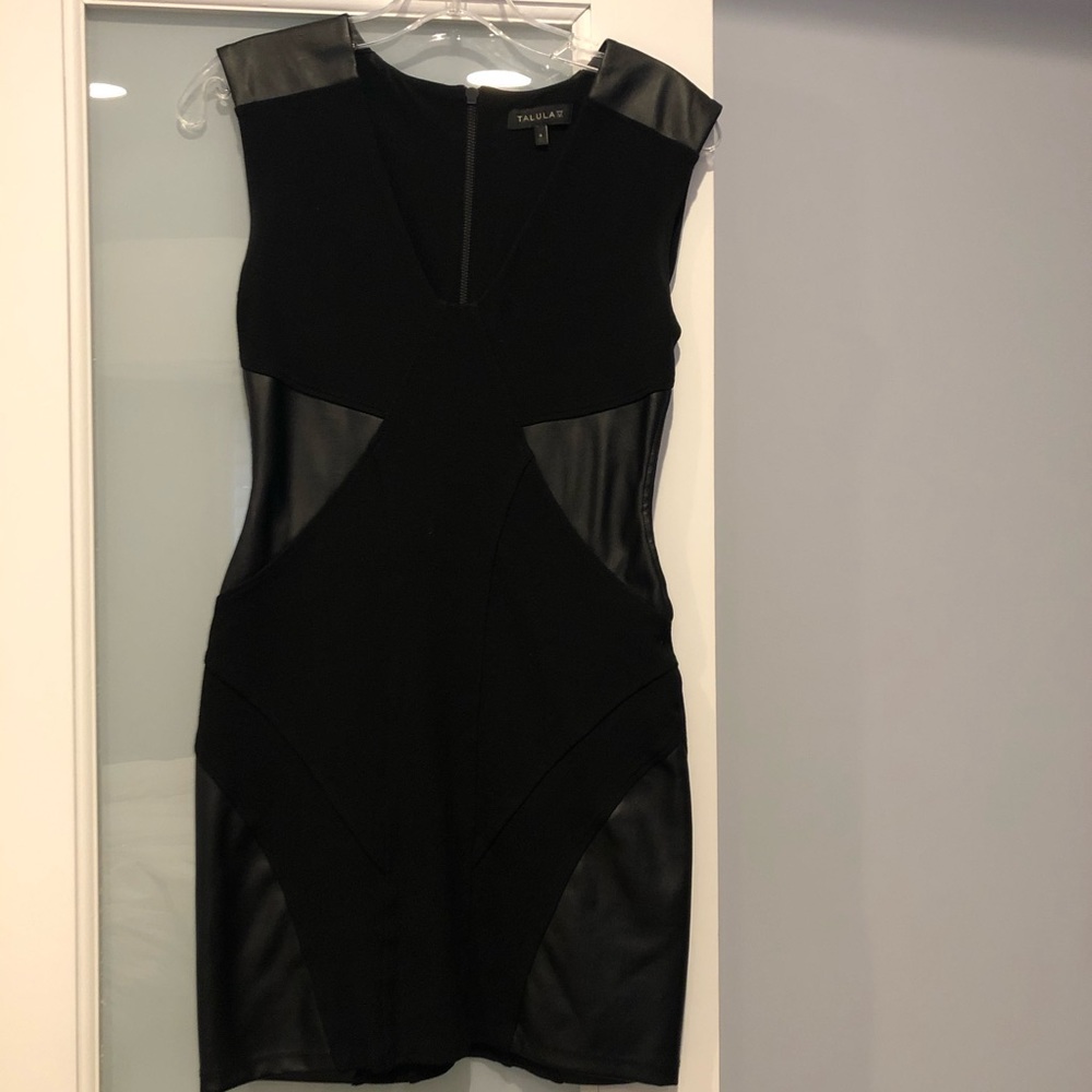 Aritzia Talula Black Dress Faux Leather Inserts